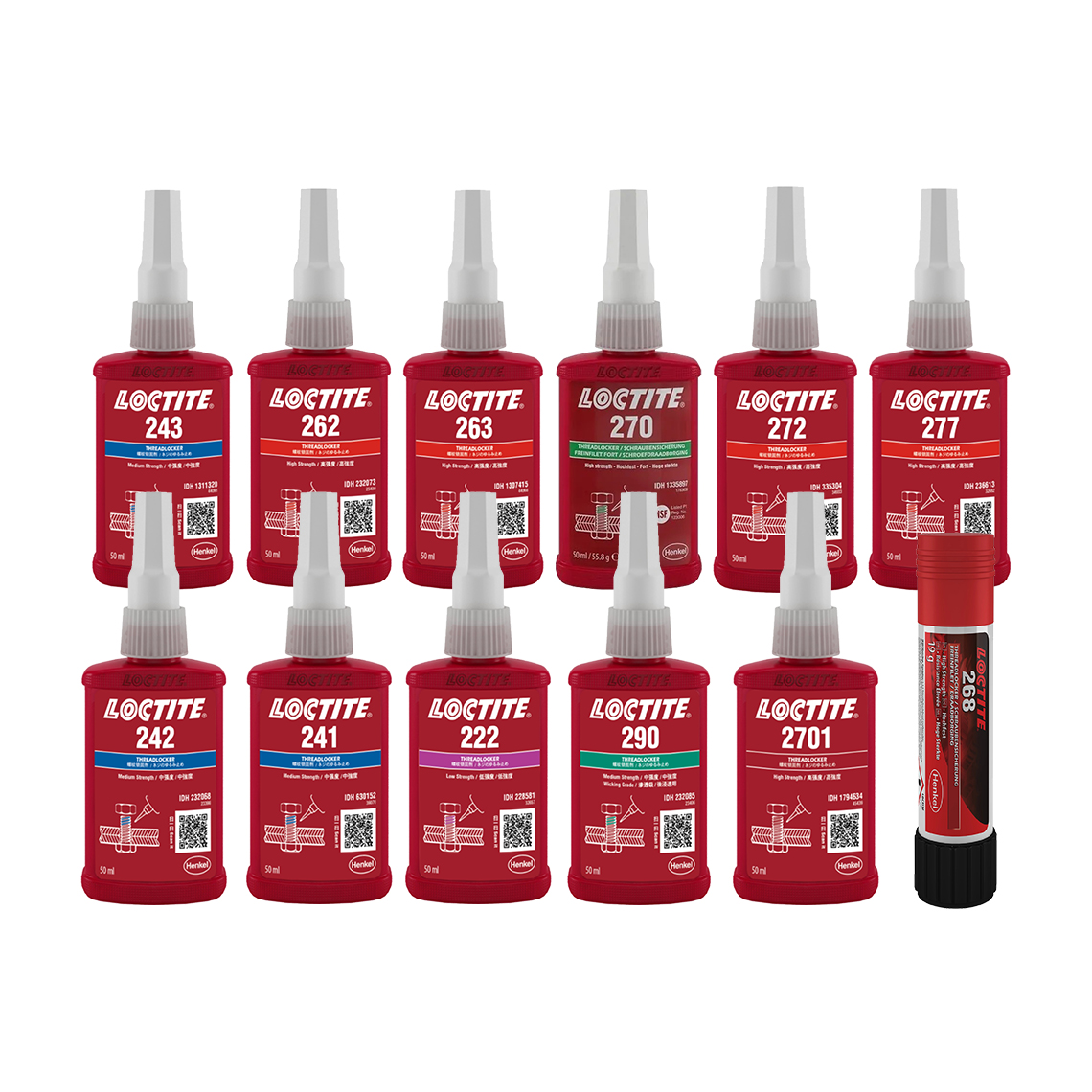 Wyw02 Loctite 243 Threadlocker Suhu Tinggi Perekat Anaerobik Penyegel Logam Universal