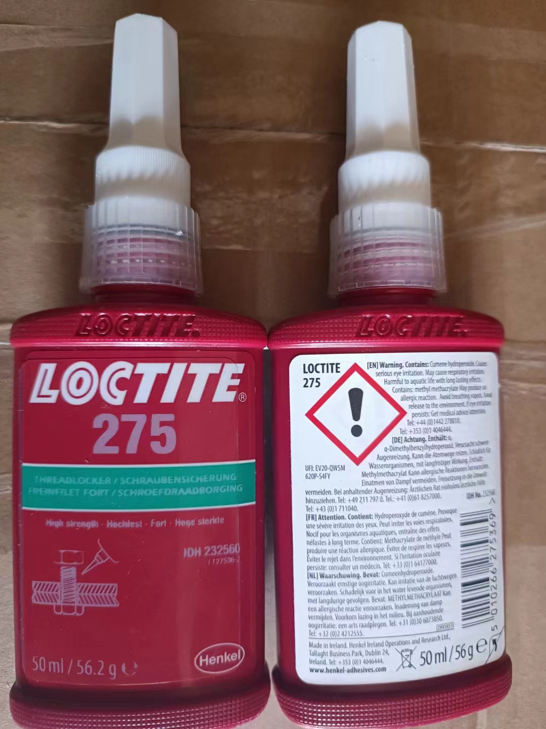 FM32 Loctite 276 275 Label Bahasa Inggris Kekuatan Tinggi, Viskositas Rendah Perekat Hijau Pengunci Benang