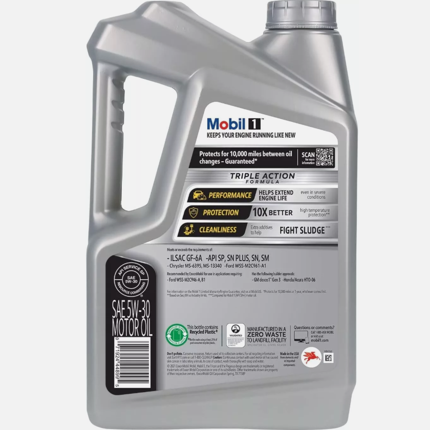 ZYQ5 Mobil 1 Engine Oil 5W-30 Sintetis Lengkap 4.73 Lubricant Kinerja Tinggi & Pembersih